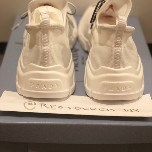 Prada Knit Sock Sneaker with Red Logo sz 38 - Picture 6 of 8